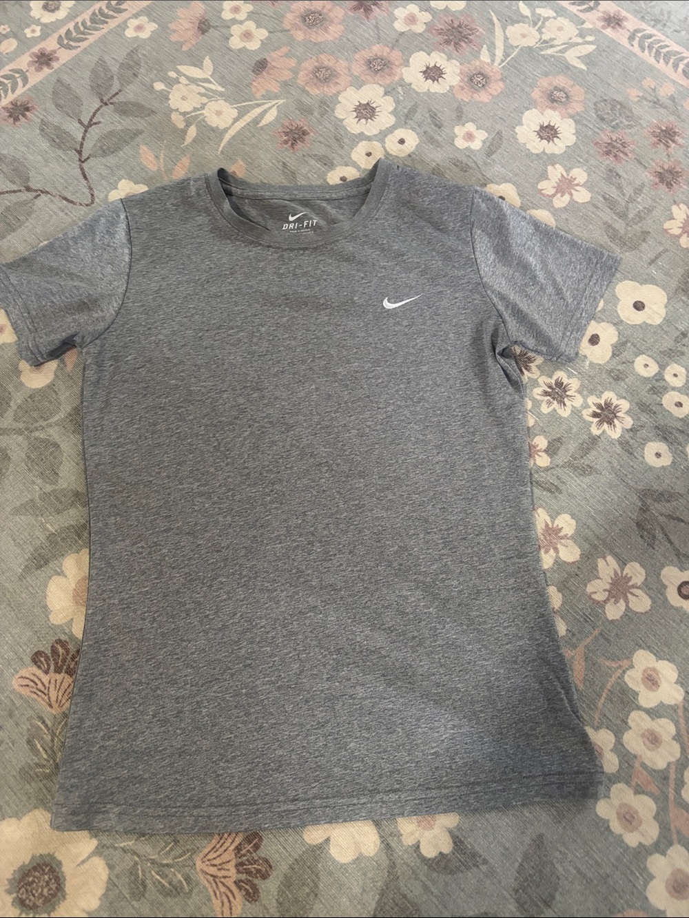 Nike Gray Dri-FIT Crew Tee with White Swoosh